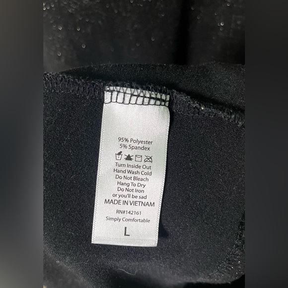 LuLaRoe Maxi Dress Sz Large Black And Gold Pattern, Stretchy RN 142161 - Picture 2 of 9